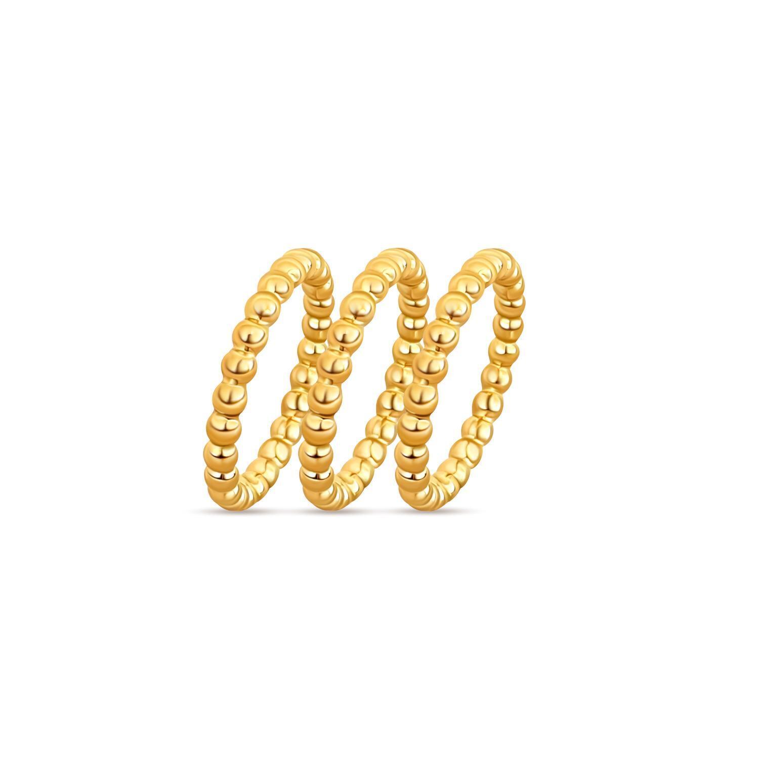 New Ellie Vail Lucia Beaded Triple Ring Set In Gold